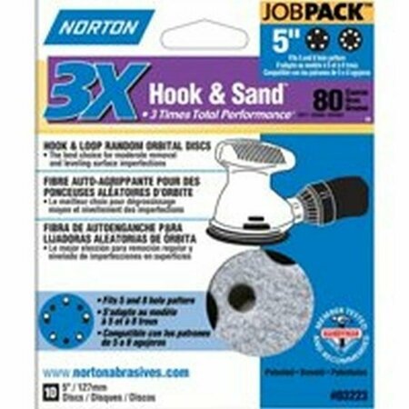 NORTON CO Sanding Disc H/L 5In 80Grit 03223